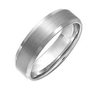 Theia Titanium Flat Court Shape Matt Centre Polished Bevel Edges 6mm Ring - Size M