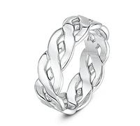 Theia Unisex 9 ct White Gold, 7 mm Celtic Wedding Ring, Size Q