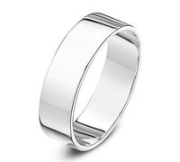 Theia Unisex 9 ct White Gold, Super Heavy Flat Shape, Polished, 7 mm Wedding Ring - Size T
