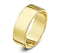 Theia Unisex 9 ct Yellow Gold, Super Heavy Flat Shape, Polished, 6 mm Wedding Ring - Size Q