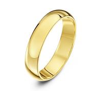 Theia Unisex 9ct Yellow Gold Super Heavy D Shape Polished 4mm Wedding Ring - Size Q