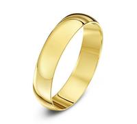 Theia Unisex Heavy D Shape Polished 18 ct Yellow Gold 3 mm Wedding Ring - Size O