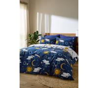 Their Nibs 'Disco Space' Cotton Reversible Duvet Cover Set in Navy | Size: King Their Nibs Navy King