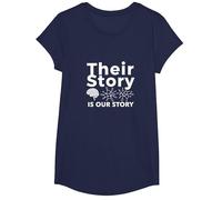Their Story is Our Story: Neuroscience Unity Message T-Shirt, Girls, Navy, Small