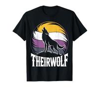 Theirwolf Non-Binary Pride Werewolf T-Shirt