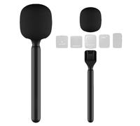 TheJuns Microphone Handheld for DJI Mic, RODE Wireless GO II/PRO Universal Interview Handle Adapter Wireless Mic Adapter with Windshield Foam for All Lavalier Mic