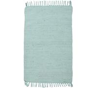 THEKO Dhurry Rug 100% Cotton Flat Weave Rug Happy Cotton Handwoven Colour: Mint 70 x 140 cm