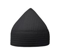 TheKufi Black Semi-Rigid Soft Handcrafted Tall Naqshbandi Tariqah Sufi Muslim Kufi Hat (L)