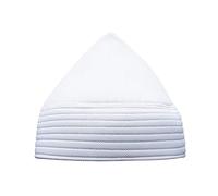 TheKufi White Semi-rigid Soft Handcrafted Tall Naqshbandi Tariqah Sufi Muslim Kufi Hat (XL)