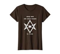 Thelema Every Man Woman is a Star Crowley T-Shirt, Women, Brown, Large
