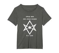 Thelema Every Man Woman is a Star Crowley T-Shirt, Women's Plus, Asphalt Grey, 6X