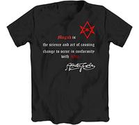 Thelema Shirt - Magick is Definition Aleister Crowley - Unicursal Hexagram Tee Black L