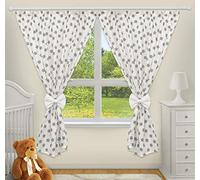 TheLittles24 Luxury Decorative Curtains for Baby Room Matching with Our Nursery Bedding Sets (Big Grey Stars on White Background)