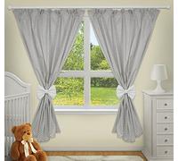 TheLittles24 LUXURY DECORATIVE CURTAINS FOR BABY ROOM MATCHING WITH OUR NURSERY BEDDING SETS (Grey stripes)