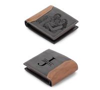Thelovetag Personalized Wallet for Men - Custom Engraved Leather Wallet with NFC Smart Album - Store Photos & Engrave Name/Text - Unique Gift for Husband, Boyfriend, Dad (Black+Brown)