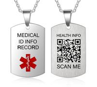 Theluckytag Medical Bracelets Men Women with QR Code Medical Alert ID Bracelets - Titanium Steel Wristband Fits Wrists Up 8''-10''- More Space Custom Emergency Medical ID Info