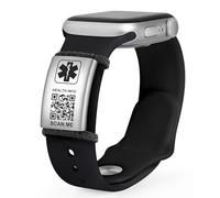 Theluckytag Medical Alert ID Tag for Watch Band Engraved QR Code Watch Safety Plate, Fitness Runners ID tag for Sport Smartwatch - More Space Custom Emergency Medical Info-Without Watchband