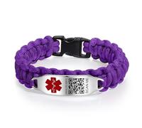Theluckytag Medical Bracelets for Men Women with QR Code Medical Alert ID Bracelets Sport - Silicone Waterproof Wristband - More Space Custom Emergency Info (Purple)
