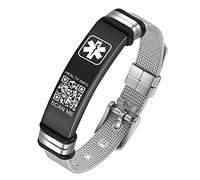Theluckytag Medical Bracelets for Men Women with QR Code Medical Alert ID Bracelets - Ultralight Adjustable Plastic Wristband Fits Wrists Up To 9‘’ - More Space Custom Emergency Medic ID Info