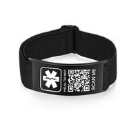Theluckytag Medical Bracelets for Sport, Men and Women with QR Code - Medical Alert ID Bracelets - Nylon, Waterproof Wristband for Wrists Up To 7 Inches - More Space, 7.16'', Nylon, No Gemstone