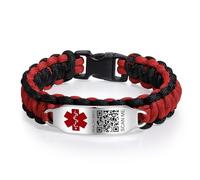 Theluckytag Medical Wristbands for Sports, Men and Women, with QR Code, Medical Emergency ID Wristbands - Nylon Waterproof Wristband for Wrists up to 7" - More Space, 7.16'', Nylon, No Gemstone