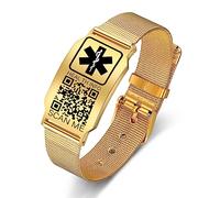 Theluckytag Upgraded Medical Bracelets Men Women with QR Code Medical Alert ID Bracelets - Wristband Fits Wrists Up 8‘’-10‘’ - More Space Custom Emergency Medical ID Info