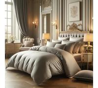 TheLushLiving Luxury Bedding Duvet Cover Set, 100% Viscose Bamboo (Grey, Super King)