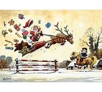 Thelwell Horse and Pony Christmas Card. Showjumpng Santa