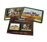 Thelwell Horse Racing Serving Mat Set. 2 assorted melamine mats with cork backs, featuring the sporting images of iconic cartoonist Norman Thelwell. Gifts for owners, jockey's, trainers and racegoers. Also see Coasters and Serving Mats
