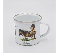 Thelwell Retro-Style Enamel Outdoors Mug for Horse Riding Enthusiasts