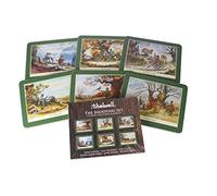 Thelwell Shooting Placemat Set. 6 assorted melamine mats with cork backs, featuring the sporting images of iconic cartoonist Norman Thelwell. A great shooting gift. Also see Coasters and Serving Mats