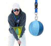 THEMARS Golf Training Aid Ball - Soft PU Foam Swing Trainer for Forearm Connection & Posture Correction | Fix Chicken Wing, Slicing & Scooping with Adjustable Lanyard, Golf Practice Equipment (Small)