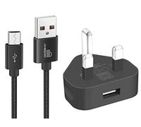 TheMax Fast Charging USB Wall Charger with Micro Cable 1m Compatible with Samsung/HTC/Nokia/PS4/X-box/Printers/Wireless/keyboards/Bluetooth Speakers and more-Black