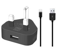 TheMax® USB 2.0 Data Sync Charging Cable 1 meter + 1000mAh USB Charger Plug Compatible with iiPhones 6/7/8/X/XS/XS Max/11/12/12 Pro Max/13/13 Mini/14/14 plus (1 Meter, Black 2 in1)