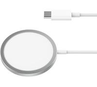 TheMax® Wireless Charger Qi Type C Mag-Safe Desktop Fast Charging Pad Mat Compatible for iOSiPhone 15/14/13/12/Air, Air-Pods 3 2 Pro (Silver)