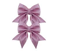 Theme Machine 2 X Blush Glitter Bows Christmas Tree Ornament