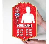 Themed Aberdeen Gift Personalised Football Stats Card Customised Football Present Make Your Own (38cm x 24cm)