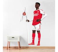 Themed Arsenal FC Wall Sticker - Bukayo Saka 25-26 Illustration + AFC Decals (120cm height x 80cm width)