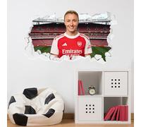Themed Arsenal Wall Sticker - Leah Williamson 25/26 Broken Wall Football Art (60cm width x 35cm height)