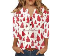 Themed Casual Loose Fit Short Sleeve Crewneck T Shirt Top With Festive Print Design For Holiday Season Comfort Wear And Everyday Relaxation Women’s T-Shirts (White, XL)