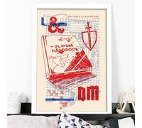 Themed Dungeons & Dragons Wall Print - Players Handbook Illustration Wall Art D&D Gamer Poster (A4 (21cm x 29.7))