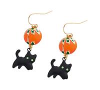 Themed Earrings Halloween Dangle Jewelry with Alloy Construction, Gold Tone Accent for Costume, Fall Outfits Novelty Dangle Earrings Festive Themed Jewelry Fall Party Accessory Seasonal Outfit