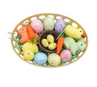 Themed Easter Foam Decor Selection with Speckled Egg Patterns Bunny Silhouettes and Carrot Elements for Party Table Styling (C)