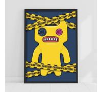 Themed Fuggler Wall Art Print - Indecisive Monster Yellow Caution Poster (42cm x 59.4cm - A2)