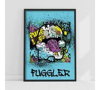 Themed Fuggler Wall Art Print - Oogah Boogah Blue Grafitti Poster (29.7cm x 42cm - A3)