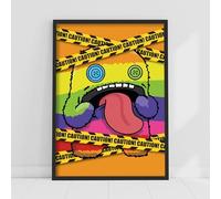 Themed Fuggler Wall Art Print - Oogah Boogah Rainbow Caution Poster (21cm x 29.7cm - A4)