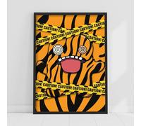 Themed Fuggler Wall Art Print - Oogah Boogah Tiger Caution Poster (21cm x 29.7cm - A4)