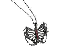 Themed Hollow Skeleton Necklace with Stone and Feminine Appeal Gothic Statement Necklace
