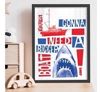 Themed Jaws Print - You're Gonna Need A Bigger Boat Shark Wall Art Poster (Unframed, A4)