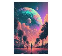 Themed Jigsaw Puzzle for Adults, Alien Paradise Street Scene, 1000 PCS
